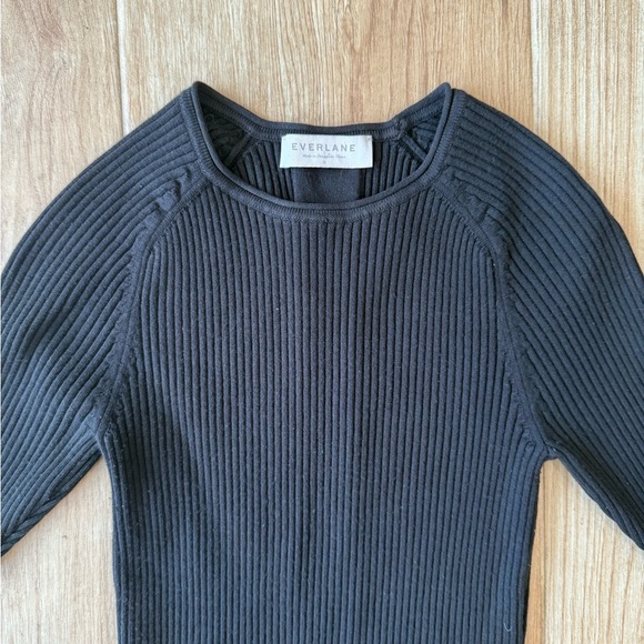 Everlane Black Knit Ribbed Sweater Dress - Picture 6 of 8